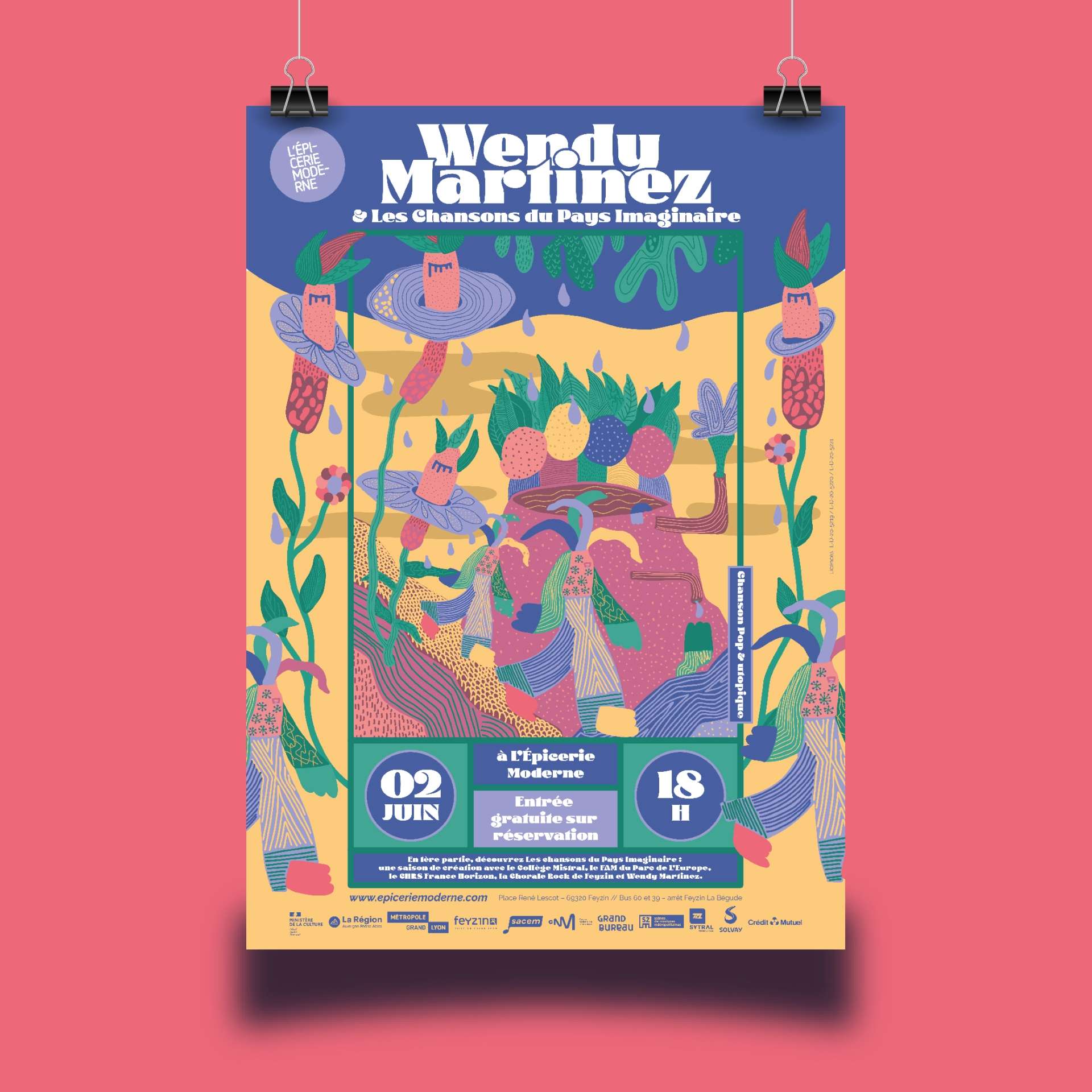 Affiche Wendy Martinez & les chansons du pays imaginaire de l'artiste M.Morice